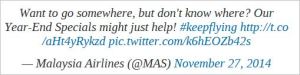 Malaysia Airline Tweet